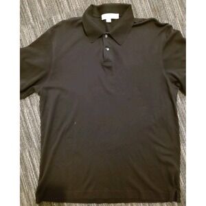 Calvin Klein Polo Shirt Size Medium Black Short Sleeve Liquid Touch Casual Top